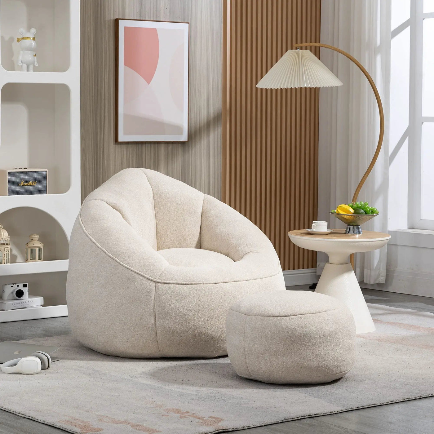 Bedding Bean Bag Sofa Chair High Pressure Foam With Footrest by HouseOfZazla
