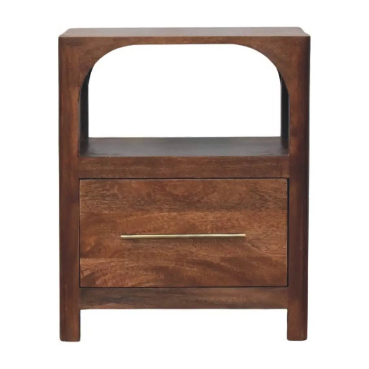 Solid Wood Arc-Line Bedside Table by HouseOfZazla