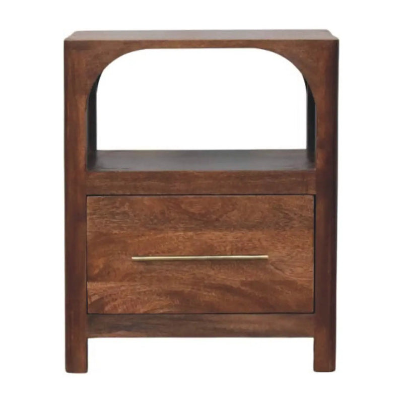 Solid Wood Arc-Line Bedside Table by HouseOfZazla