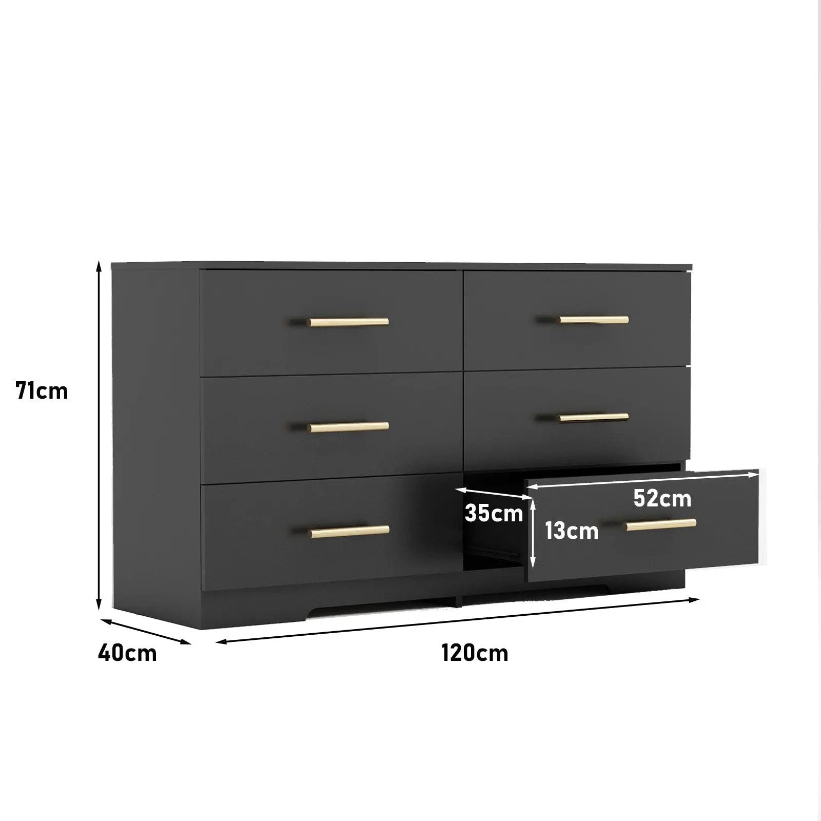Large 6 Drawers Chest Of Drawer Dressers Table With Handle by Unique Piece Furniture