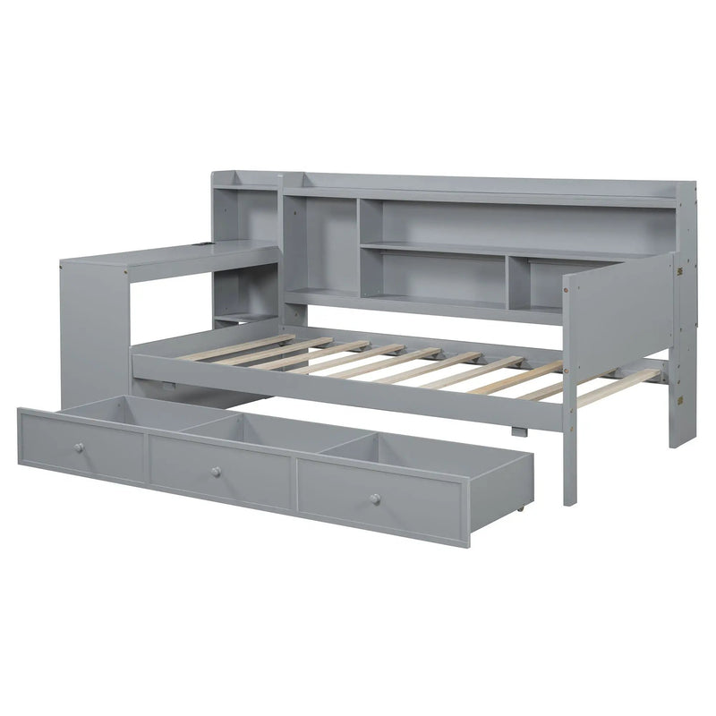 Daybed With 3 Drawers USB Ports And Desk by HouseOfZazla