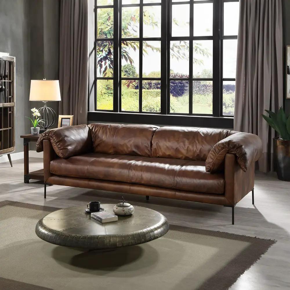 Jaron - Sofa - Mocha Top Grain Leather by Unique Piece Furniture