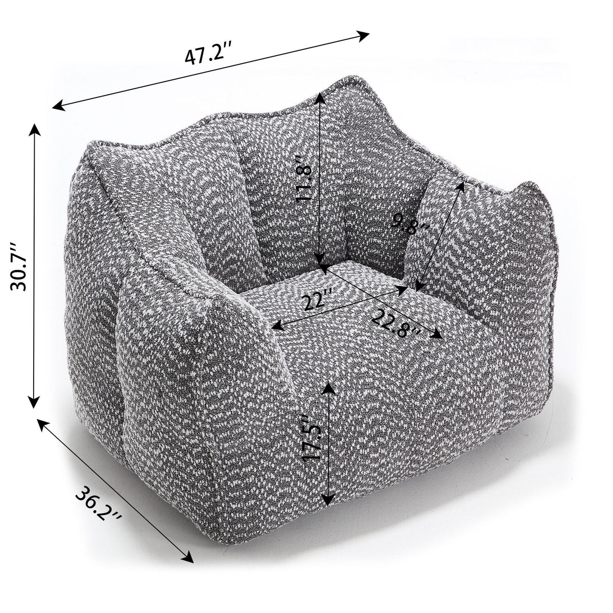 Chenille Arm Chair with Highly Resilient Foam - Multiple Colors, photo 21 of 24