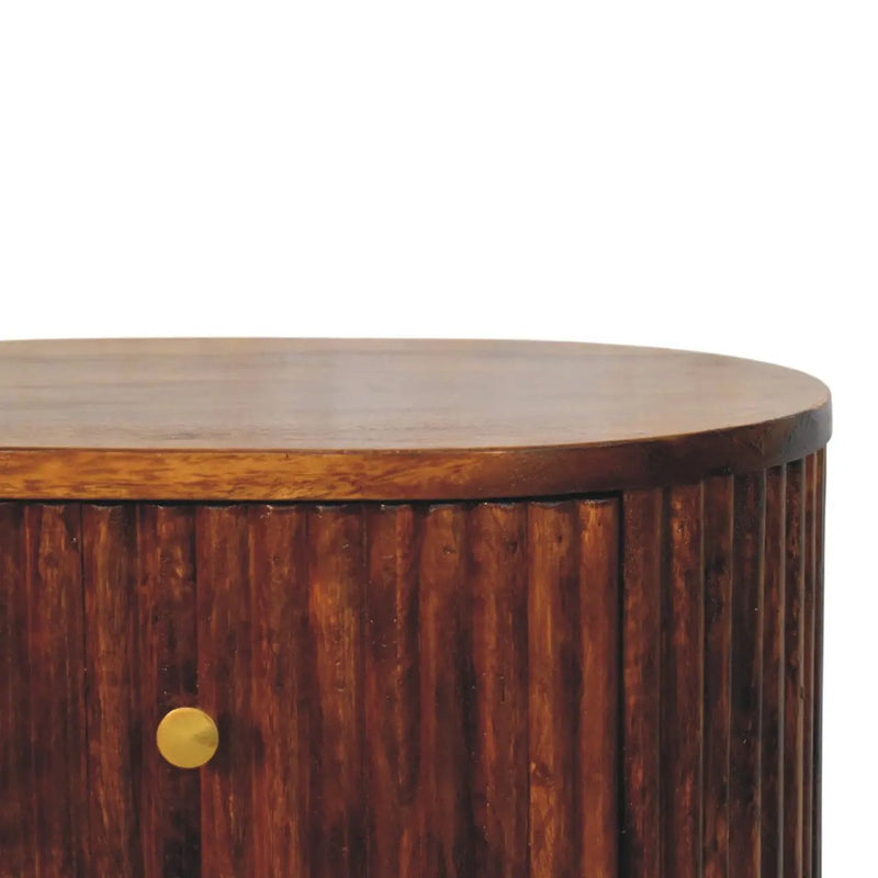 Solid Wood Curved Fluted Bedside Chest by HouseOfZazla