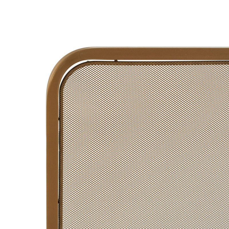 Gold Two‑Panel Freestanding Fireplace Screen with Iron Mesh - Gold, photo 8 of 10