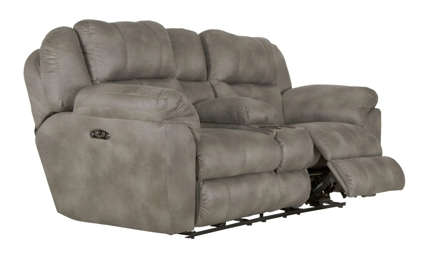Ferrington - Power Lay Flat Reclining Console Loveseat with Power Adjustable Headrest by Unique Piece Furniture