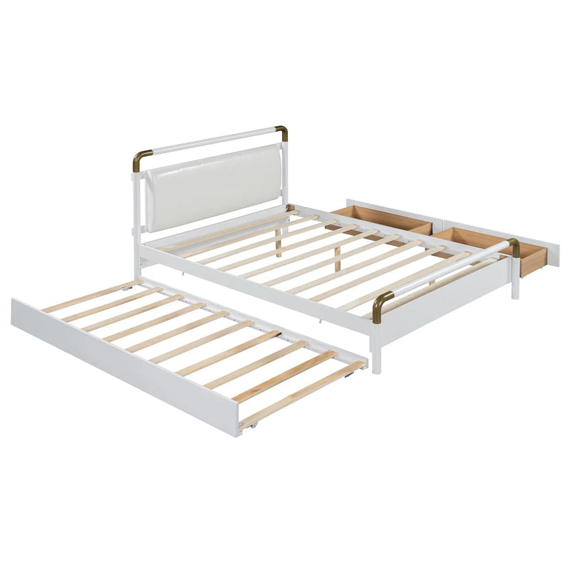 Storage Platform Bed, With 2 Big Drawers, Trundle by HouseOfZazla