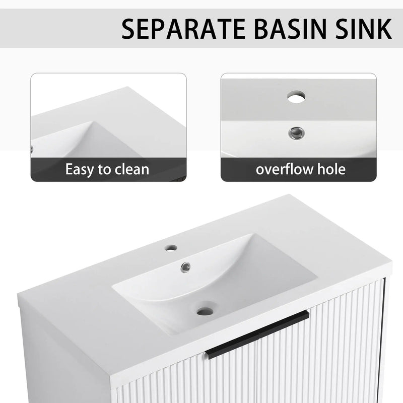 Contemporary Wall Mounted Bathroom Vanity With Resin Double Sink by HouseOfZazla
