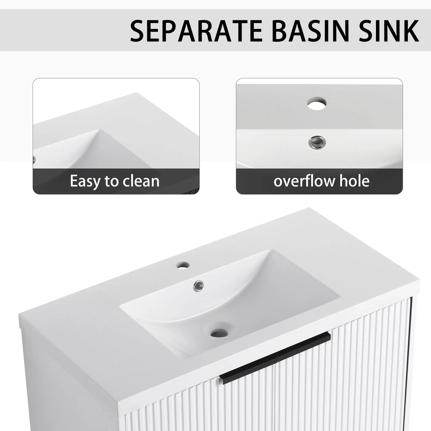 Contemporary Wall Mounted Bathroom Vanity With Resin Double Sink by Unique Piece Furniture