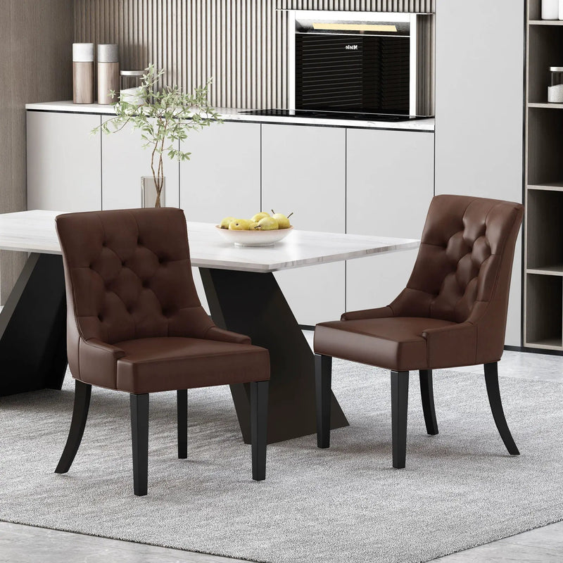 Cheney Contemporary Dining Chair Tufted Upholstery (Set of 2) by HouseOfZazla