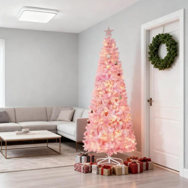 Snow Flocked Pencil Shape Artificial Christmas Tree by HouseOfZazla