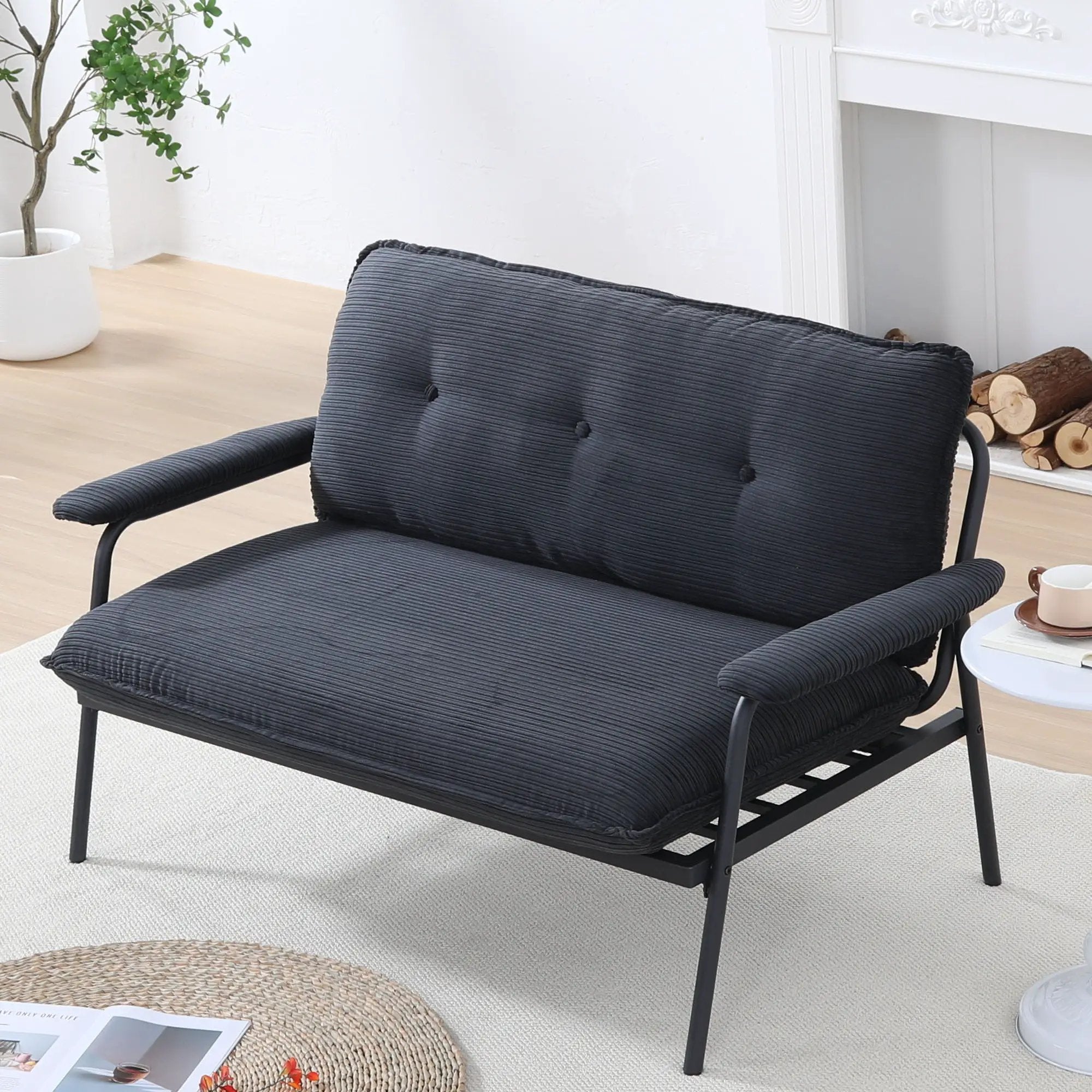 Modern Metal Frame Sofa With Sponge Filling For Compact Spaces And Versatile Use by Unique Piece Furniture