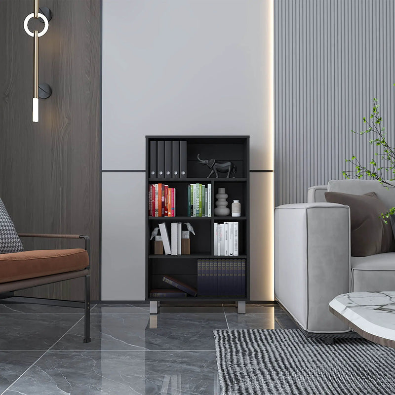 Bookcase, 6 Shelves, 4 Legs - Black by Unique Piece Furniture