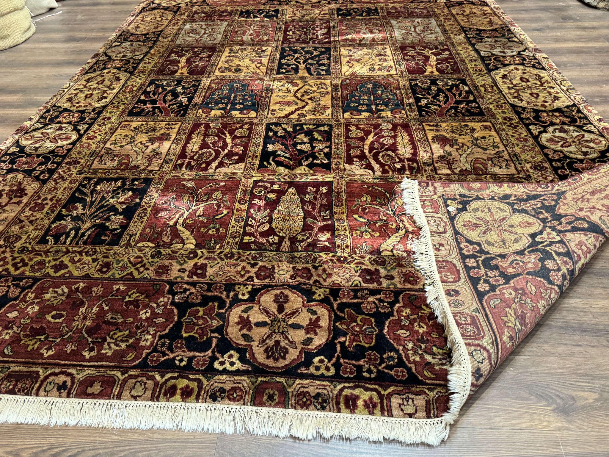 Indo Persian Rug 9x12, Bakhtiari Panel Design, Multicolor, Soft Wool Pile by Jewel Rugs