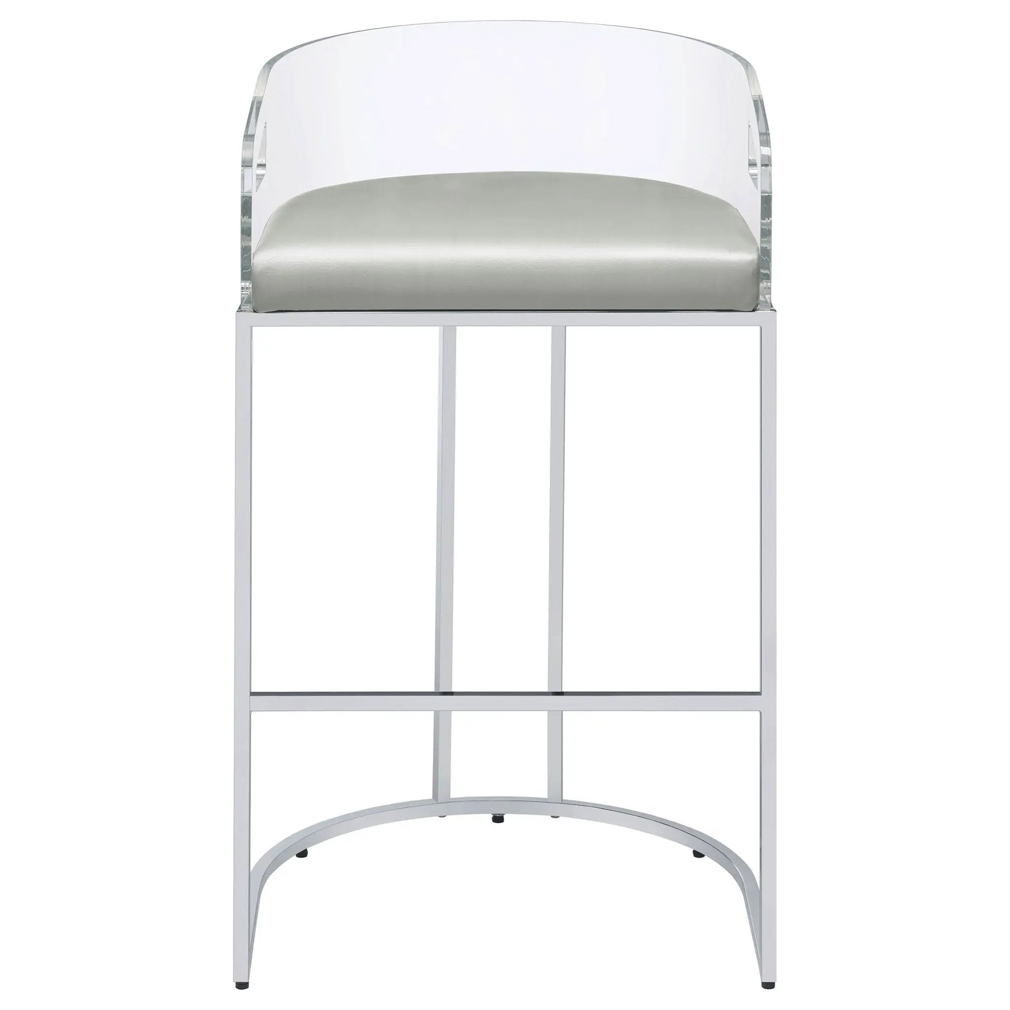 Thermosolis Clear Acrylic Bar Chair Chrome (Set of 2) by Unique Piece Furniture