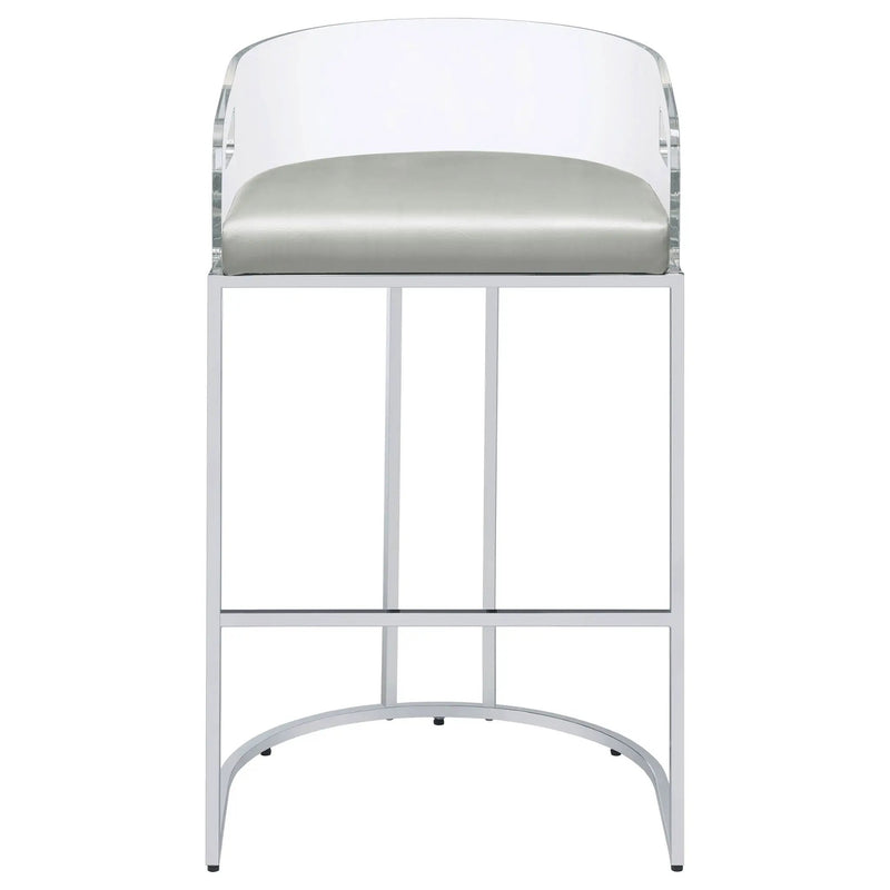 Thermosolis Clear Acrylic Bar Chair Chrome (Set of 2) by Unique Piece Furniture
