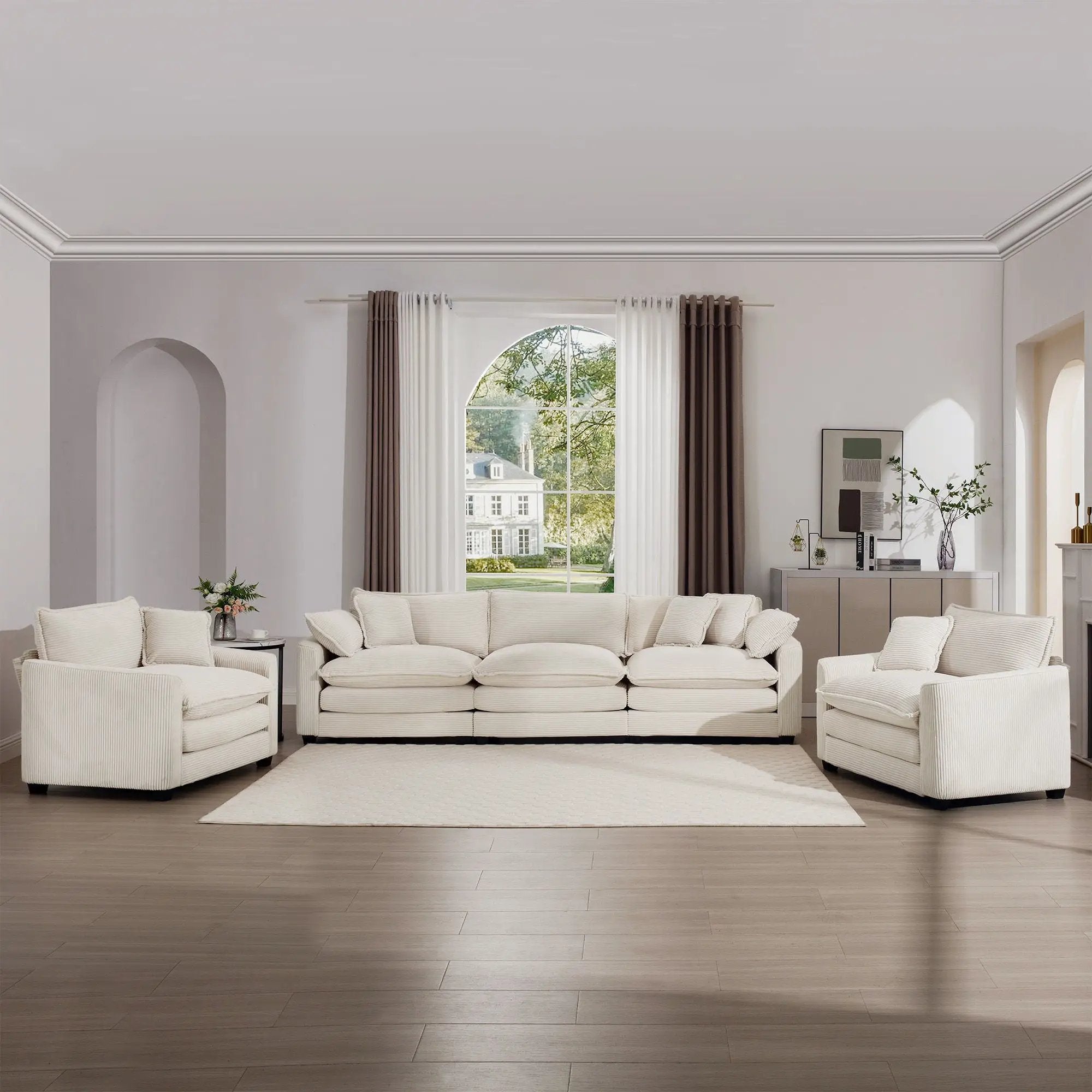 Elegant Oversized Sectional Sofa Set With Deep Seats And Flexible Layout by Unique Piece Furniture