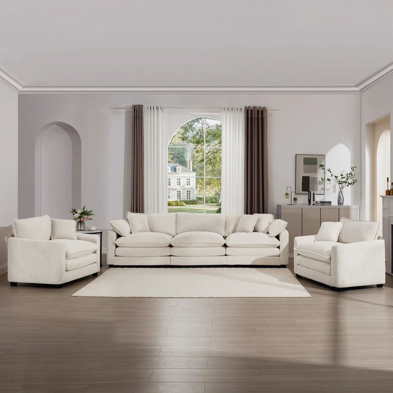 Elegant Oversized Sectional Sofa Set With Deep Seats And Flexible Layout by HouseOfZazla