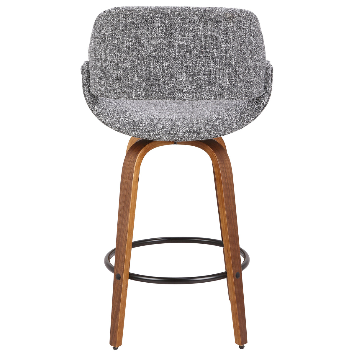Mid-Century Modern Counter Stool with Padded Upholstery - Walnut, photo 4 of 5