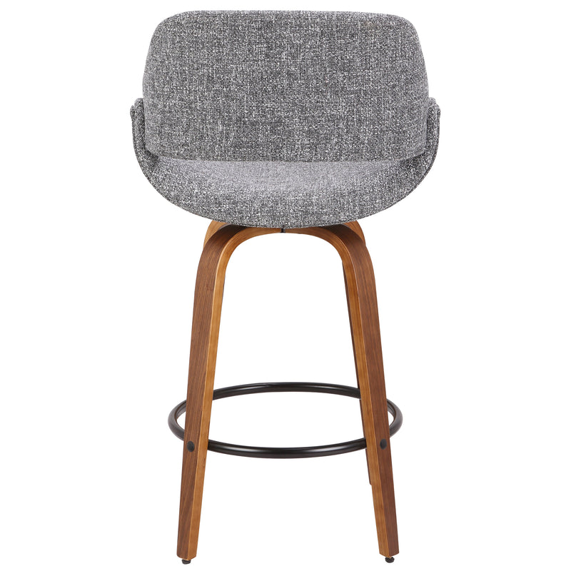 Mid-Century Modern Counter Stool with Padded Upholstery - Walnut, photo 4 of 5