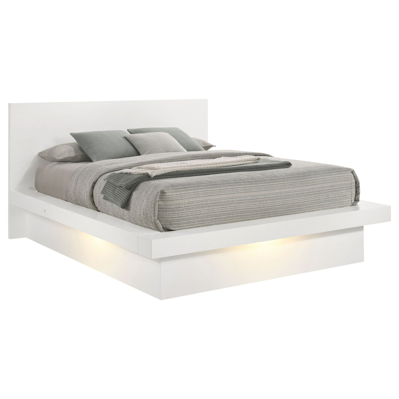 Tokyo - LED Panel Bed With Structured Headboard by HouseOfZazla