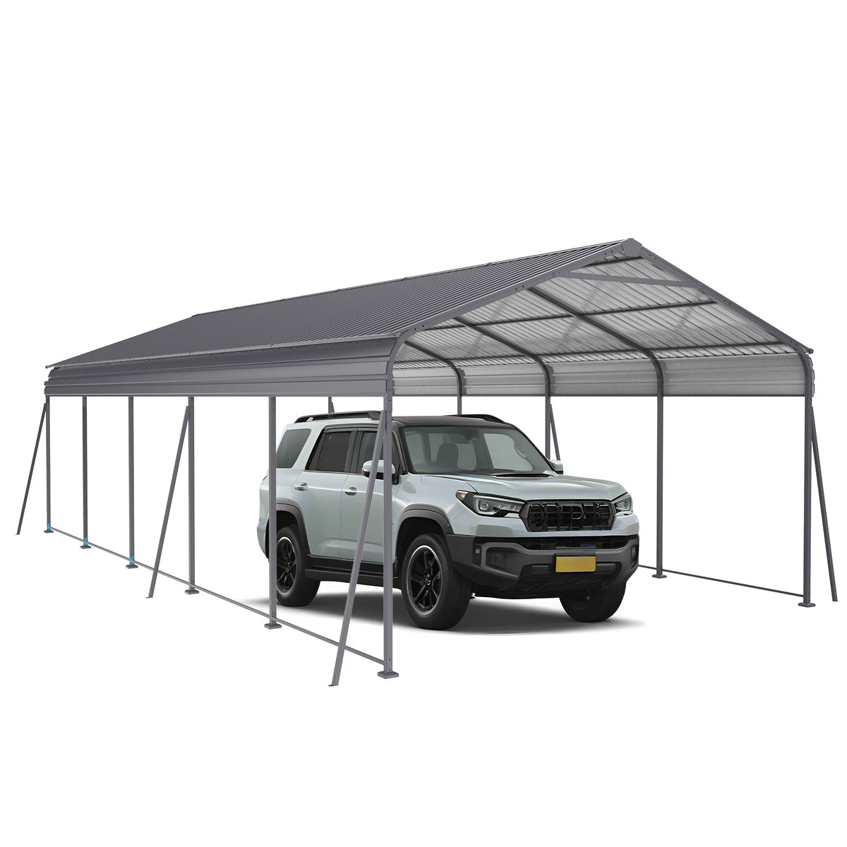 Metal Carport 13 x 26.5 FT with Galvanized Steel Roof - Heavy Duty Outdoor Shelter, photo 6 of 10