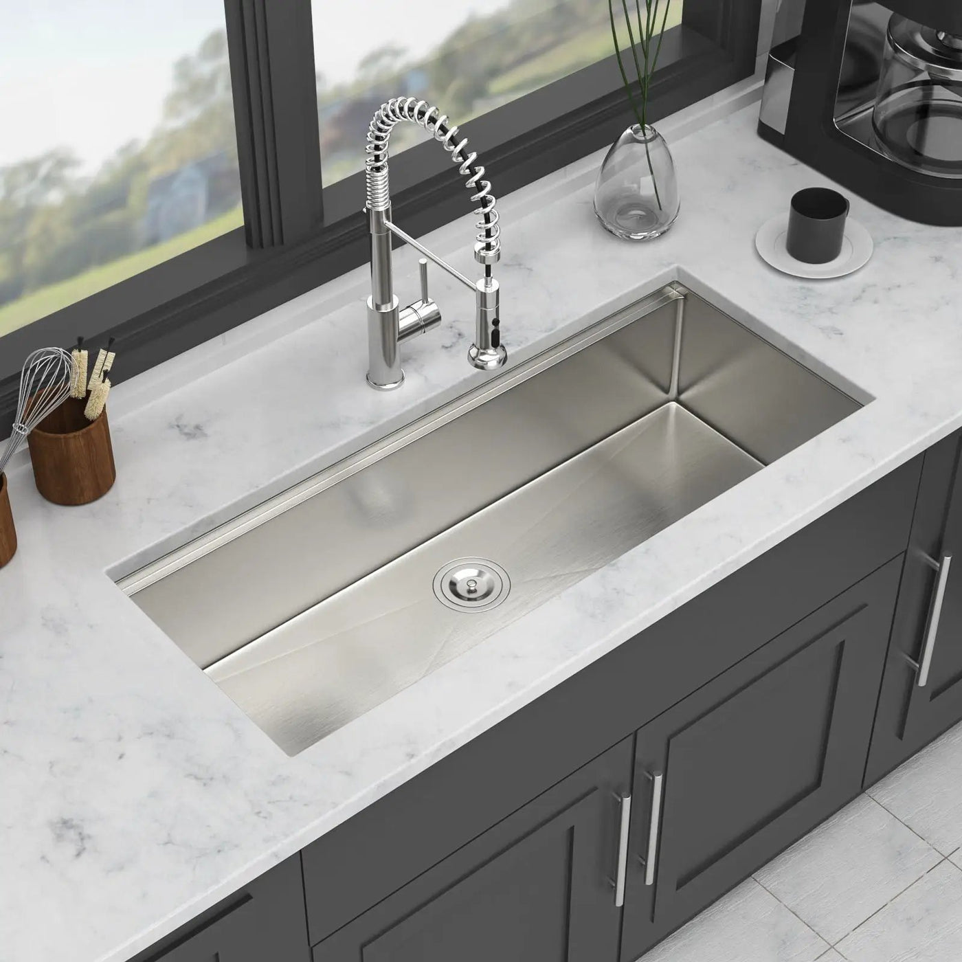 Undermount Workstation Kitchen Sink Stainless Steel Single Bowl by HouseOfZazla