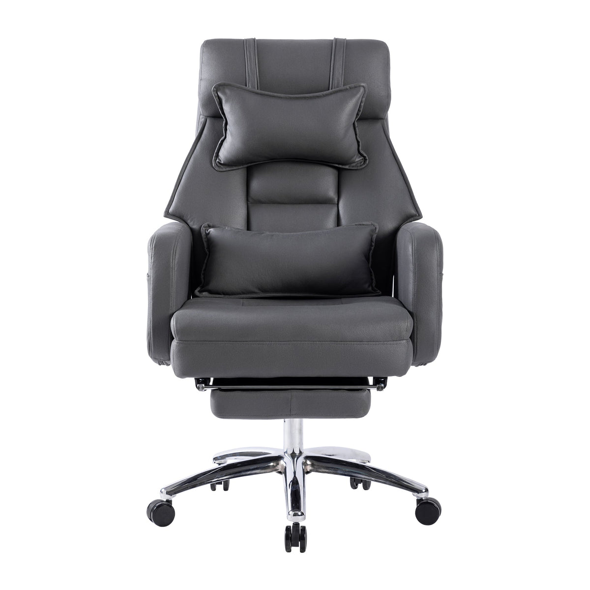 Swivel Ergonomic Office Chair with Lumbar Support and Reclining Back - Dark Grey, photo 4 of 10