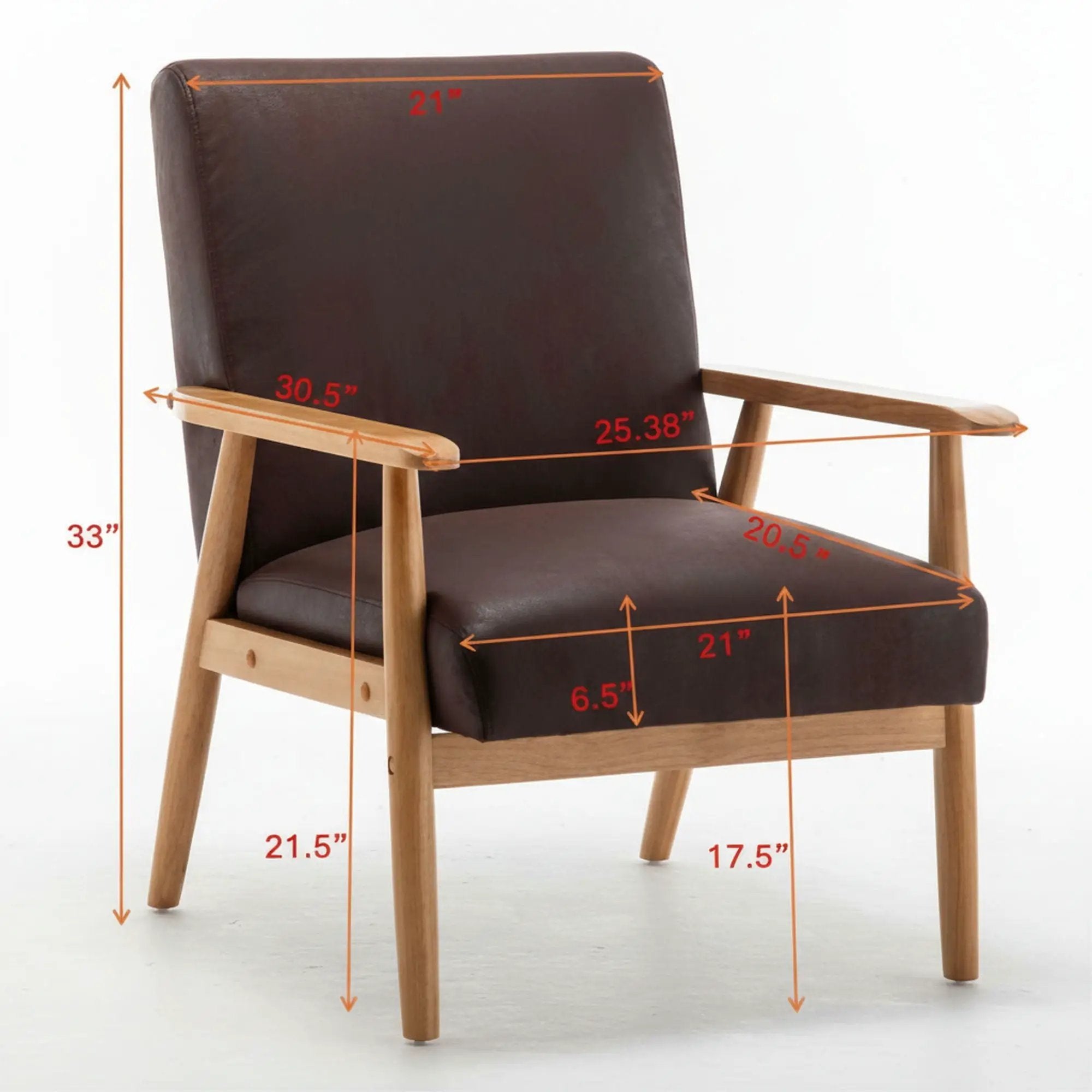 Wide Arm Chair - Light Brown by Unique Piece Furniture
