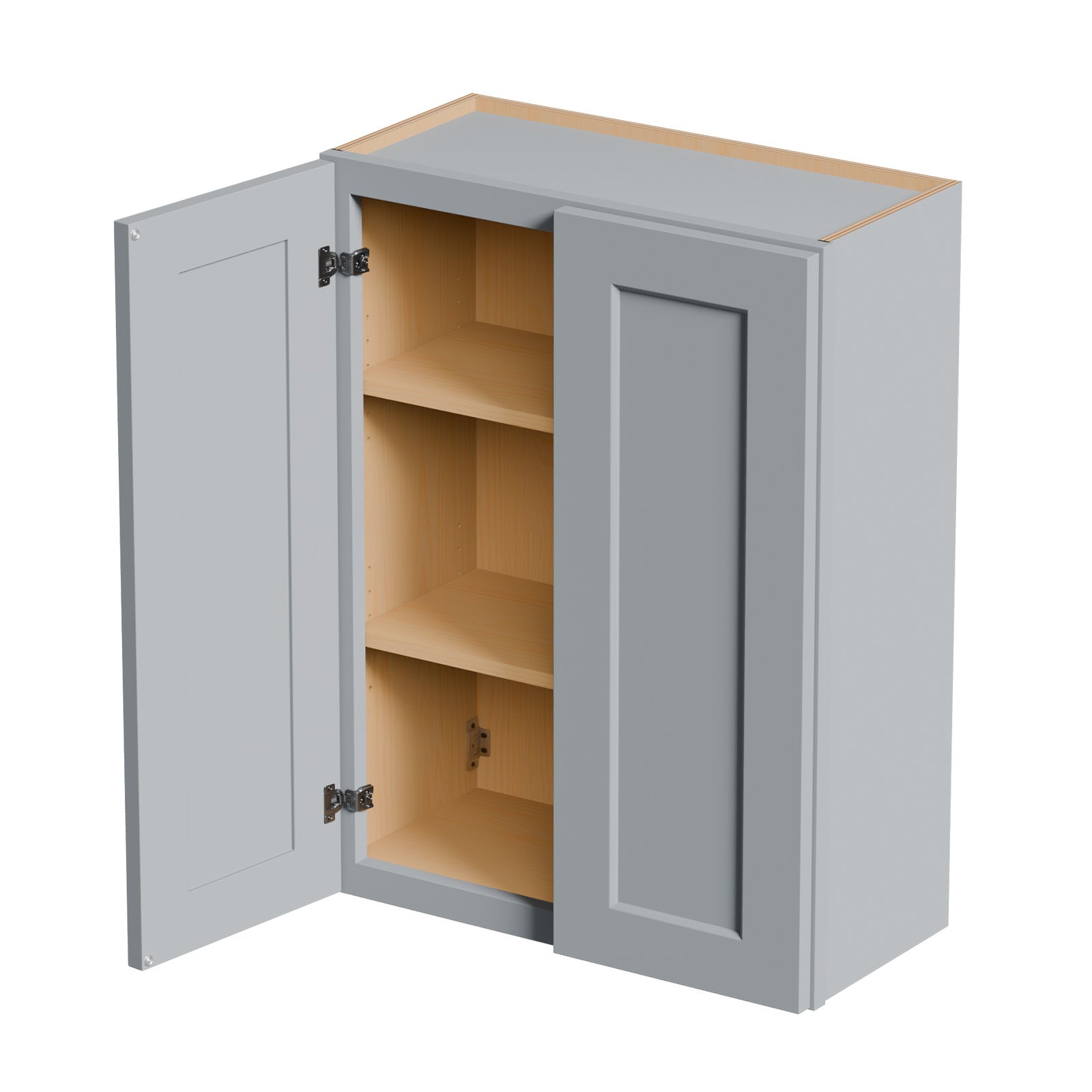 Gray Shaker Solid Wood Wall Cabinet with Soft-Close Doors by HouseOfZazla