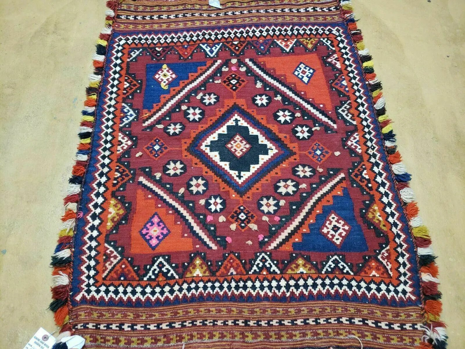 3' X 4' Antique Handmade Turkish Wool Kilim Rug Decorative Seat Cover by Jewel Rugs