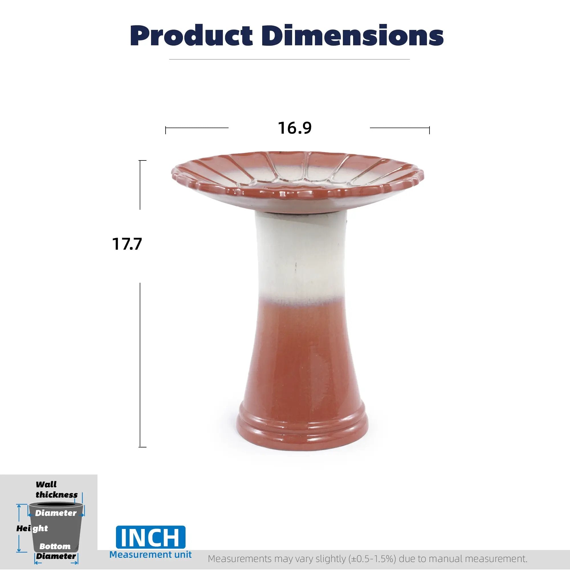 Handmade Glazed Ceramic Bird Bath by HouseOfZazla