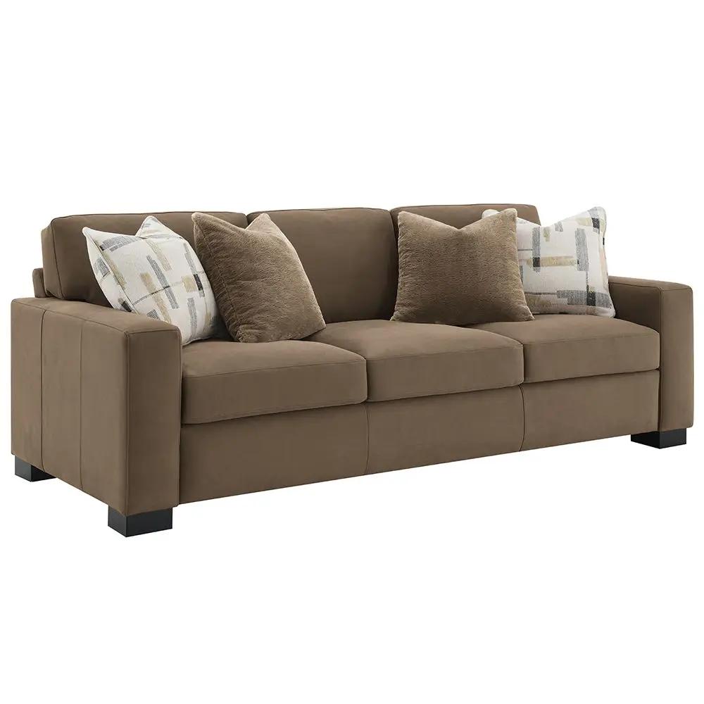 Darya - Sofa With 4 Pillows - Brown Suede Fabric by Unique Piece Furniture