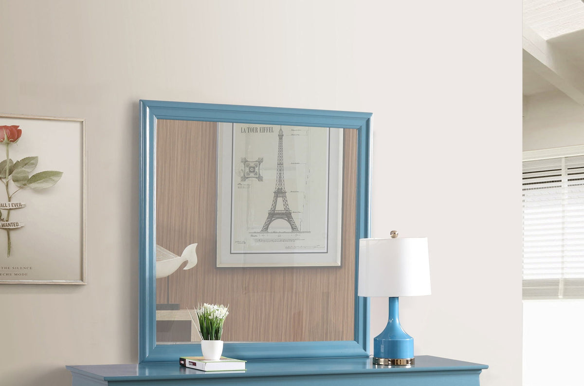 Traditional Wall Mirror with Wood Veneer Frame - Multiple Colors, photo 9 of 40