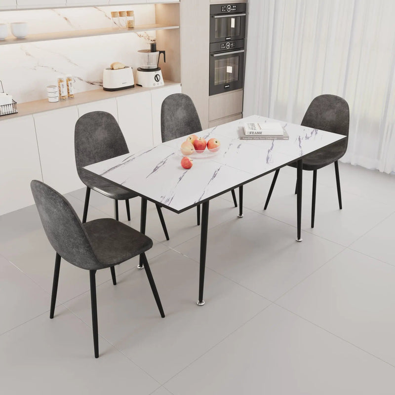 Modern Extendable Dining Table And Chair Set For 2 - 6 People by Unique Piece Furniture