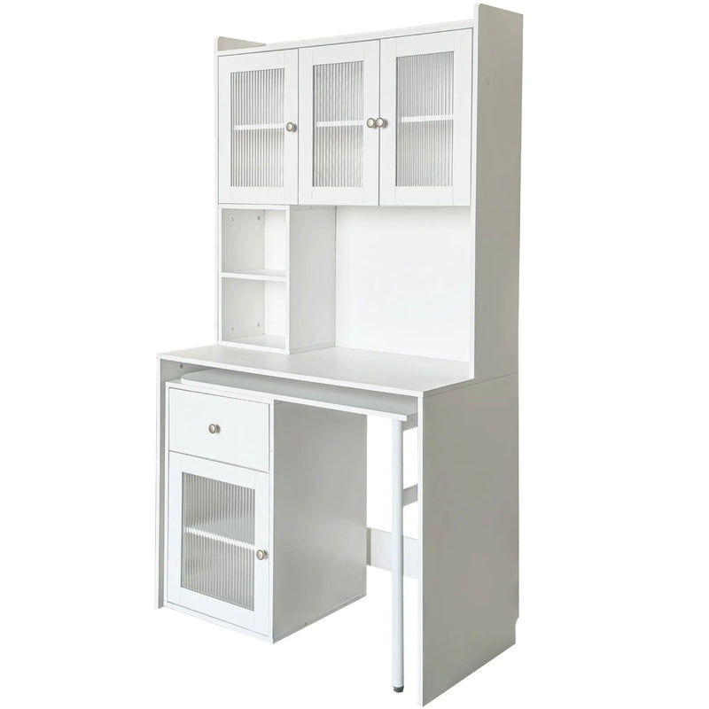 Computer Desk with Glass Door for Home Office or Study by HouseOfZazla