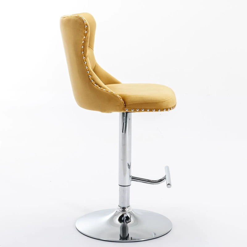 Swivel Barstools Adjusatble Seat Height From 25-33", Modern Upholstered Base Bar Stools With Backs Comfortable Tufted For Home Pub And Kitchen Island (Set of 2) by Unique Piece Furniture