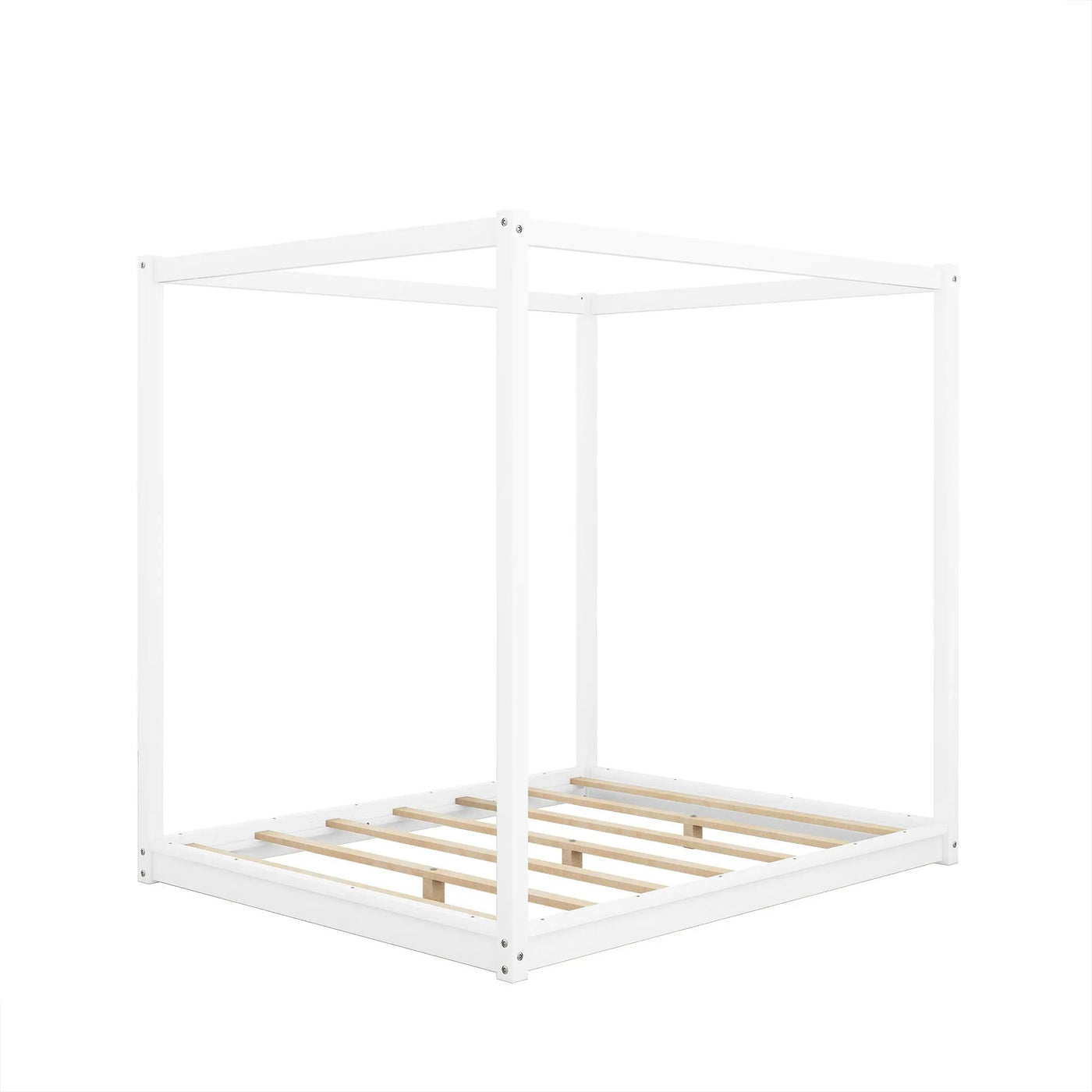 Wood Canopy Platform Bed With Support Legs And Airflow Slats by HouseOfZazla