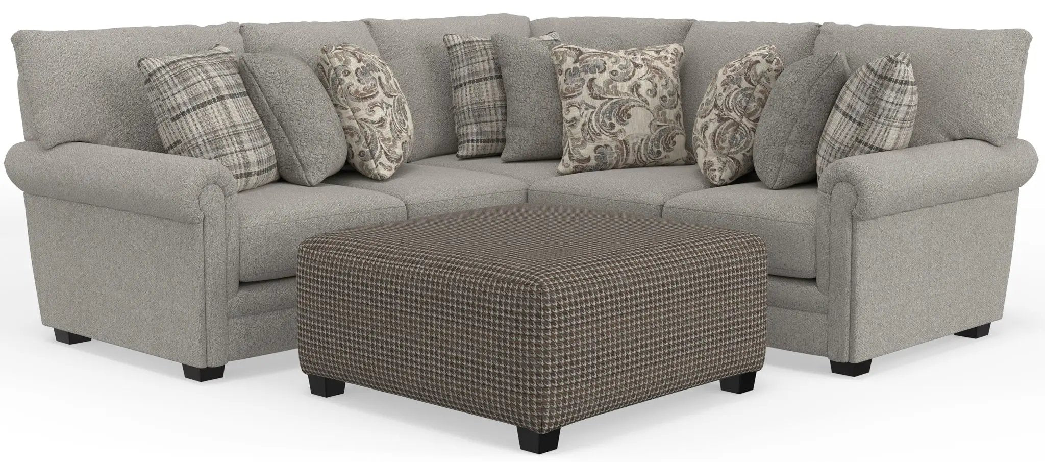 Livingston - Sectional With Comfort Coil Seating, 40" Cocktail Ottoman And Accent Pillows Included by Unique Piece Furniture