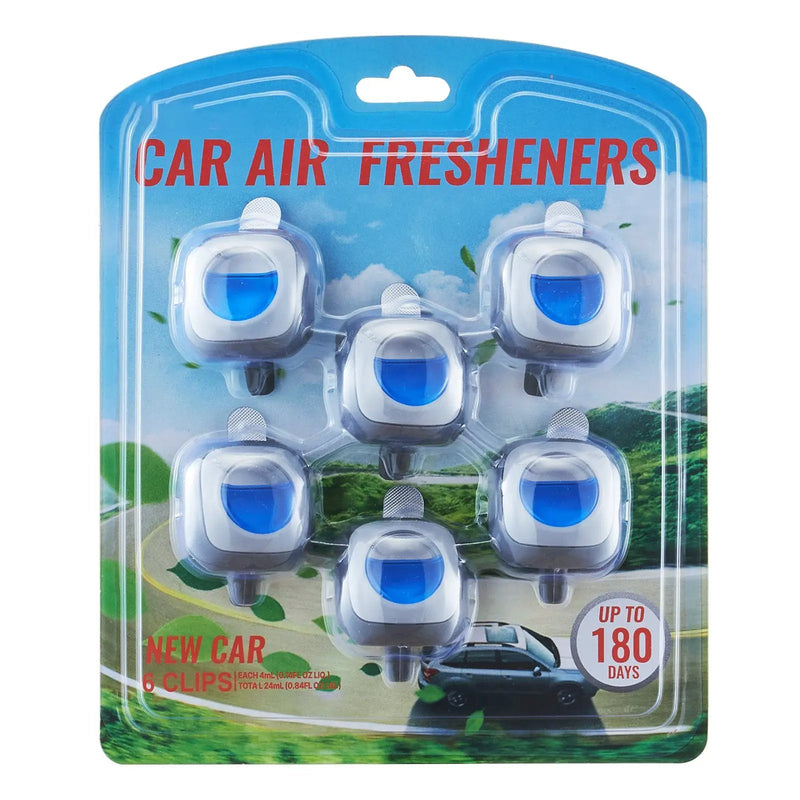 Car Air Freshener 6-Pack New Car Scent Vent Clip 4ml Each by HouseOfZazla