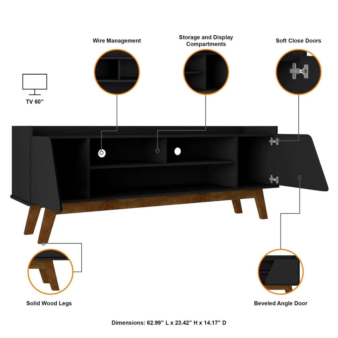 Marcus - TV Stand With 5 Shelves by HouseOfZazla