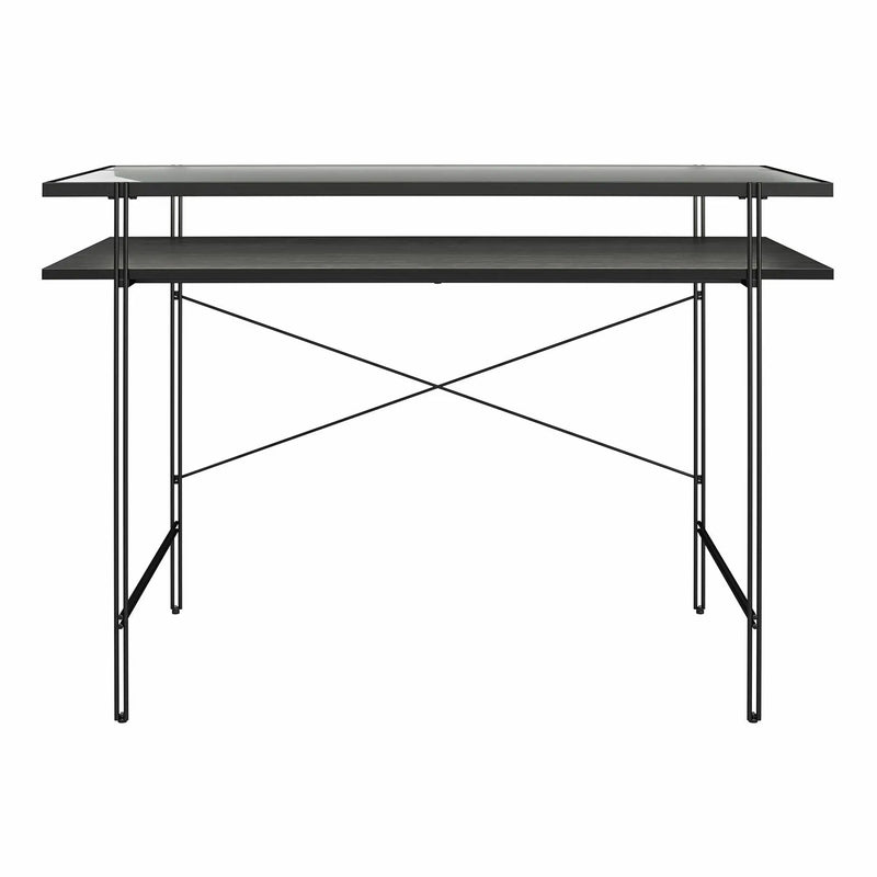 Vance - Computer Desk With Fluted Glass Desktop - Black by Unique Piece Furniture