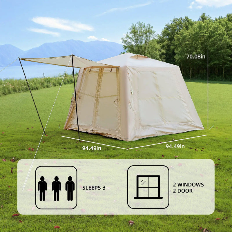 5.76 m² Inflatable Tent for Camping with Canopy by HouseOfZazla