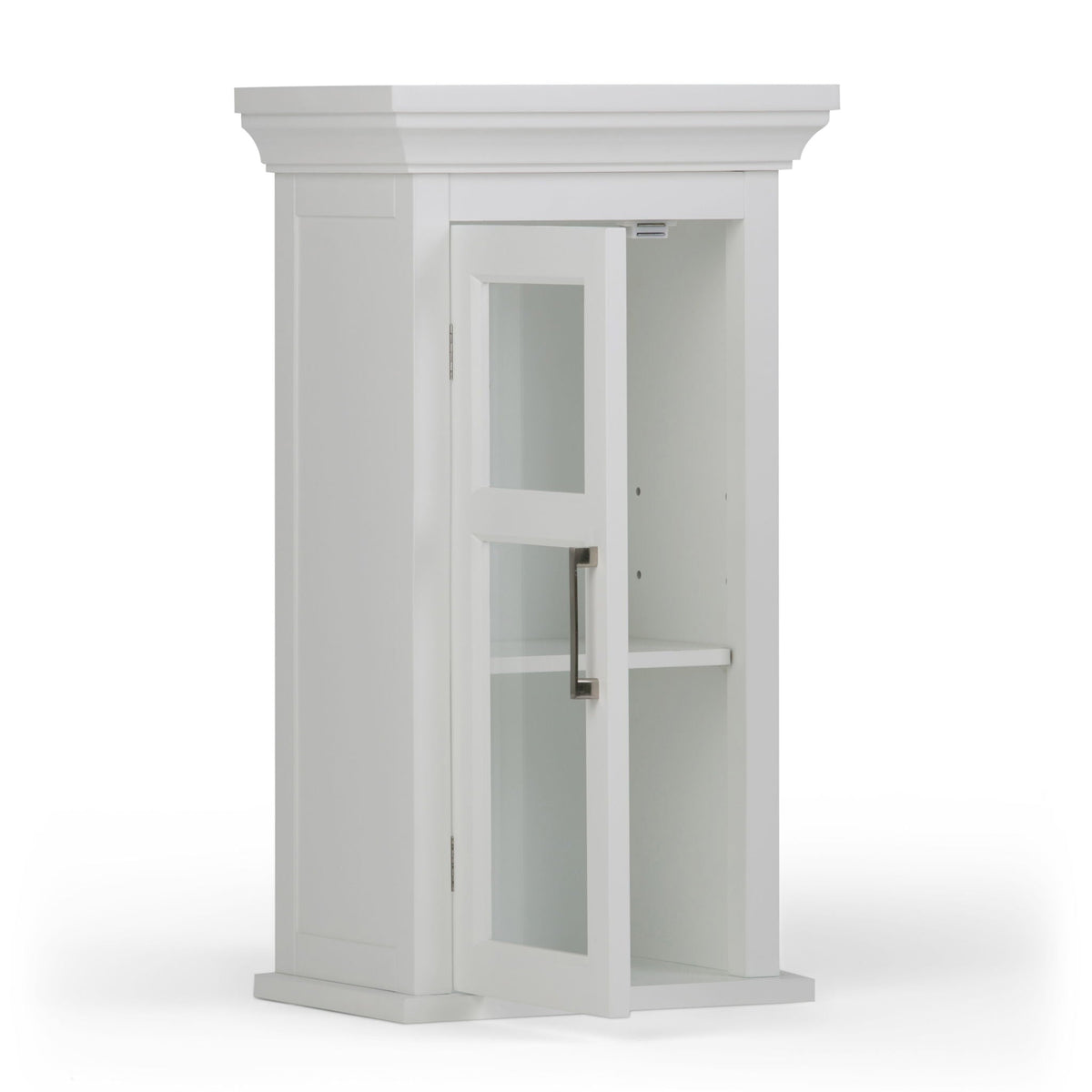 Pure White Single Door Wall Cabinet with Adjustable Shelf - White, photo 6 of 9