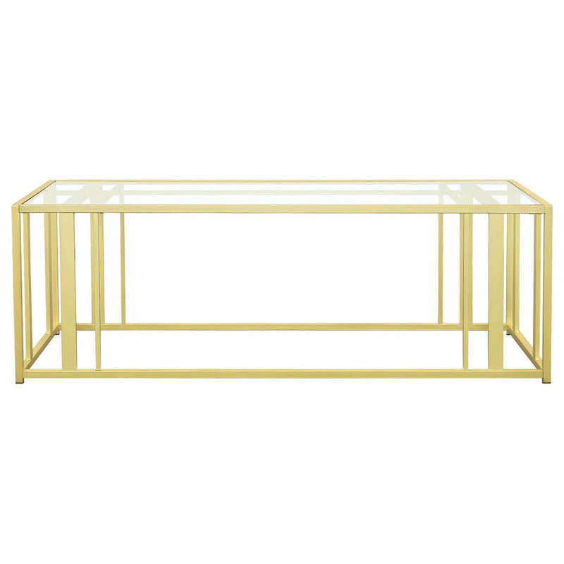 Adri 3-piece Coffee and End Table Set Matte Brass by Unique Piece Furniture