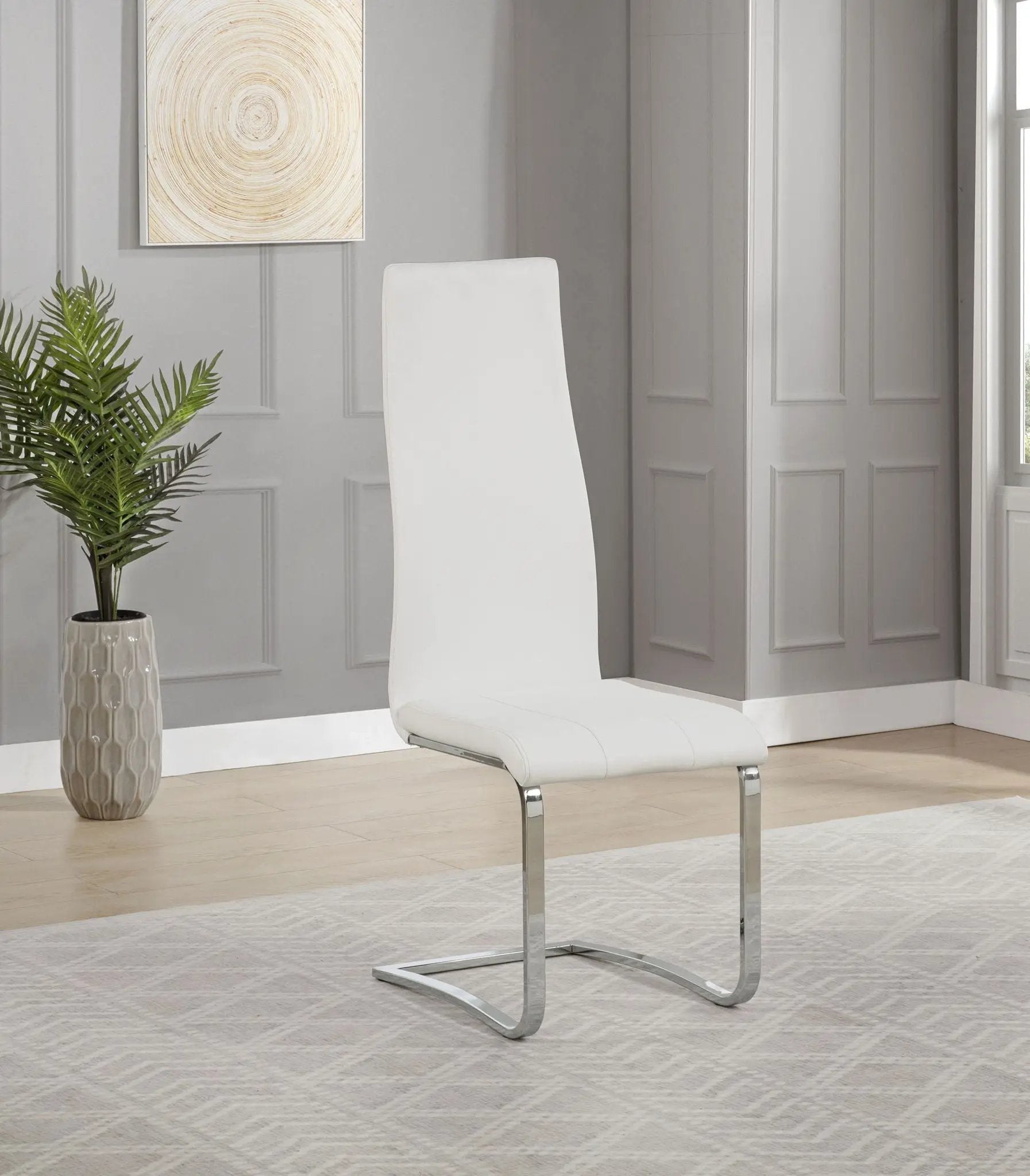 Montclair Upholstered Dining Side Chair White (Set of 4) by Unique Piece Furniture