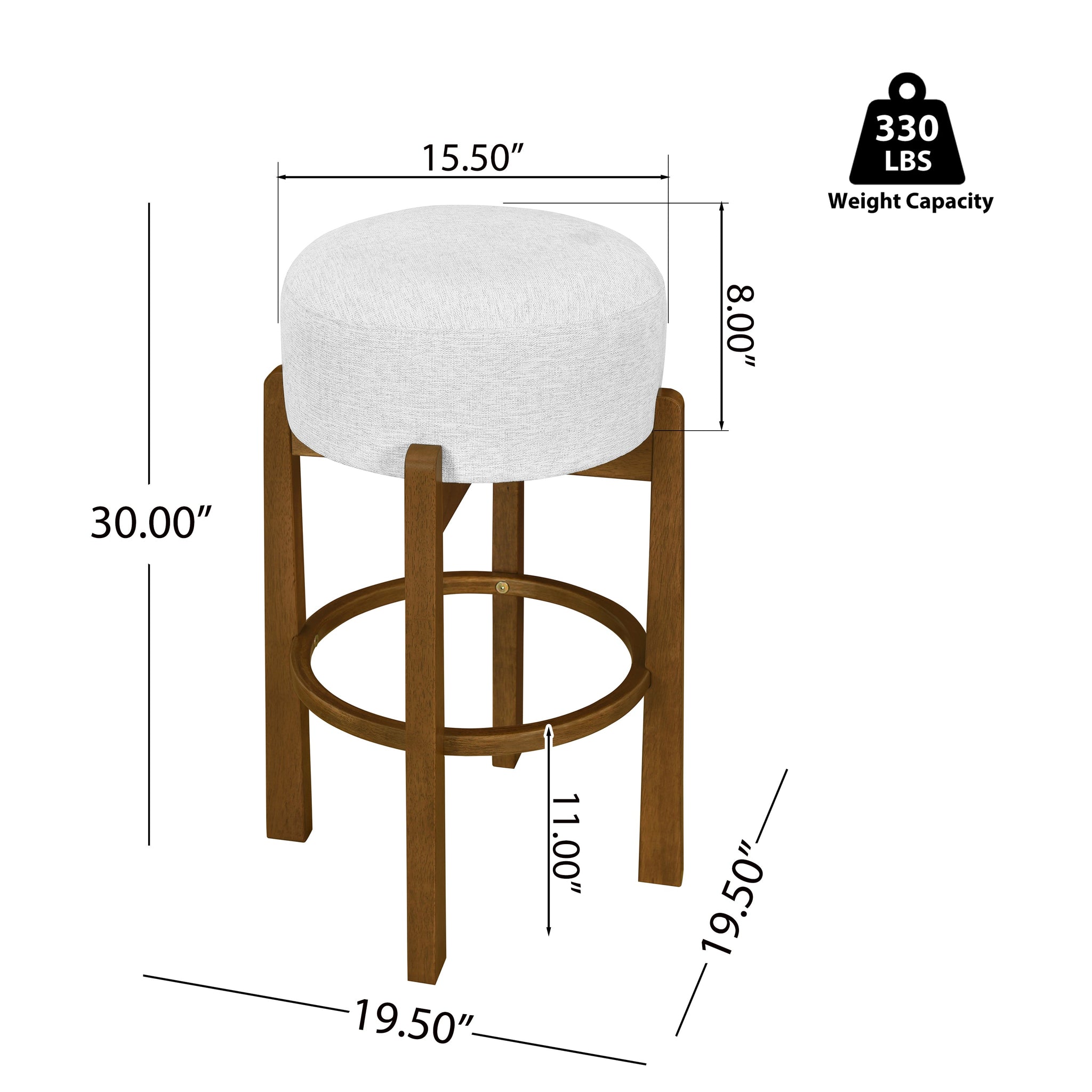 Vera Indoor Wooden Upholstered Barstool - Dark by HouseOfZazla