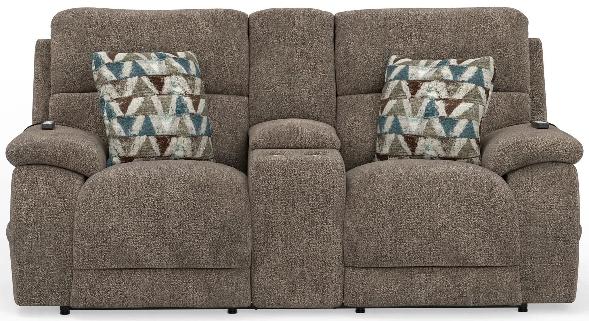 Joya - Power Headrest Power Lay Flat Reclining Console Loveseat With CR3 Heat/Massage/Lumbar/ZG by Unique Piece Furniture