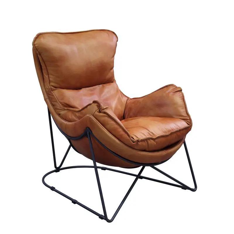 Thurshan - Accent Chair - Aperol Top Grain Leather & Black by Unique Piece Furniture