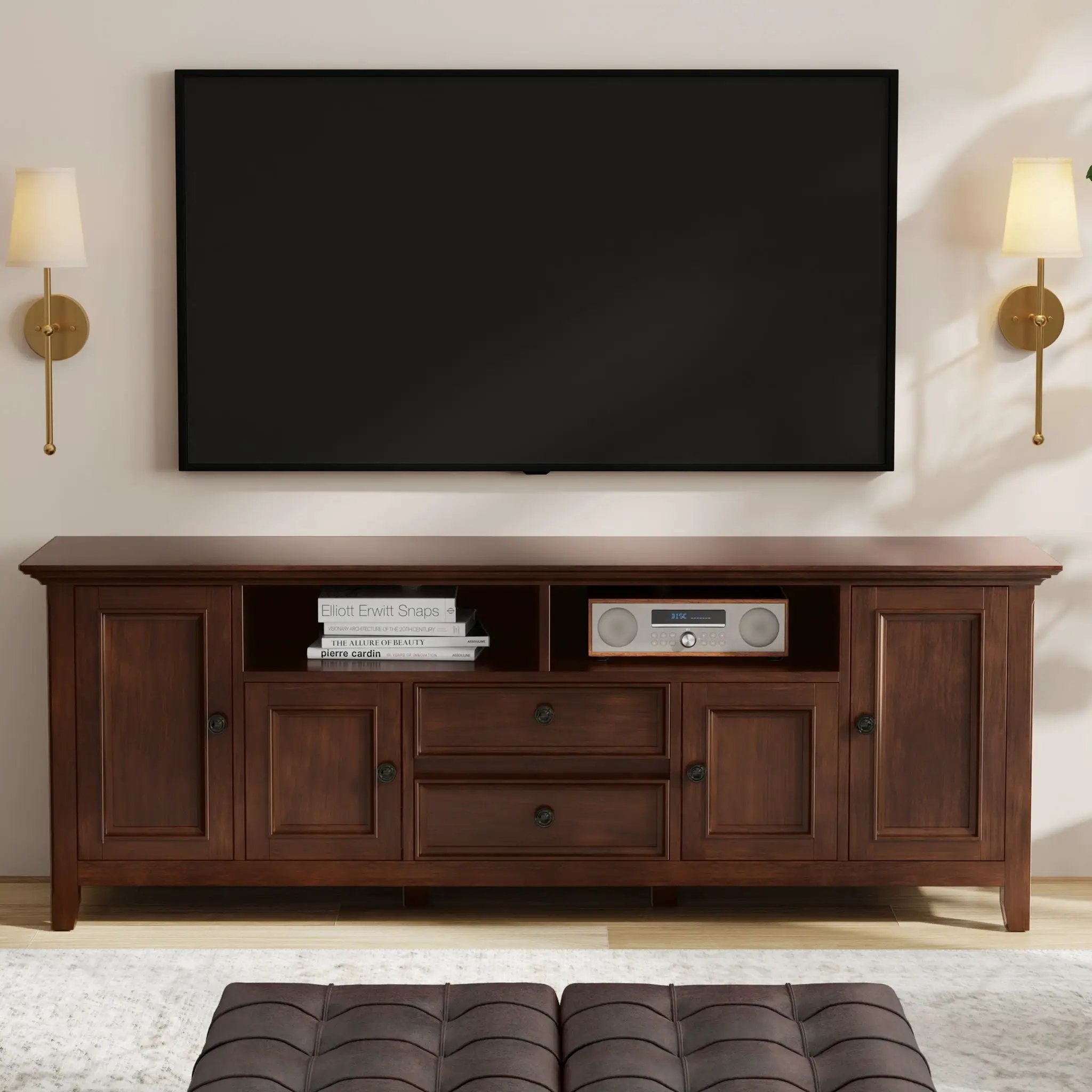 Amherst - TV Stand For TVs Up To 80" - Brown by HouseOfZazla